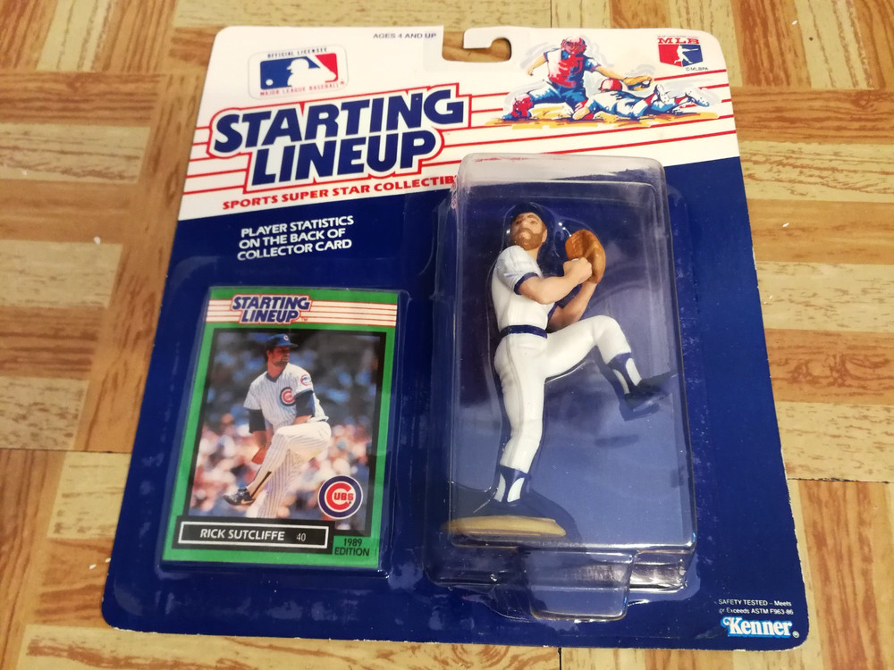 1989 Starting Lineup Rick Sutcliffe Chicago Cubs SLU Figure Card Baseball Vtg