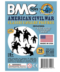 BMC Classic Marx Civil War Cavalry – 16pc Powder Blue Plastic Figure Playset