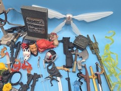 Marvel Legends DC & NECA Parts Acessories Lot Mr Freeze Guns Swords Hands Heads