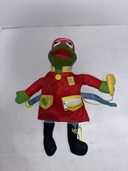 Mattel Learn to Dress KERMIT THE FROG FIREFIGHTER FIREMAN Plush Doll Muppet RARE