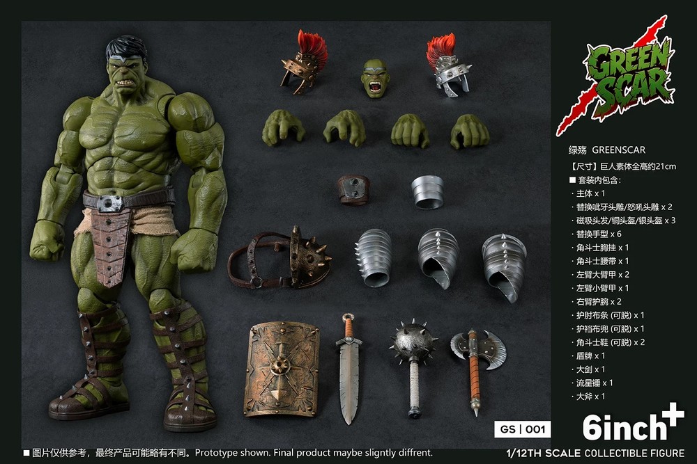 6inchplus GS001 1/12 Green Scar Hulk Action Figure 2026NEW In Stock