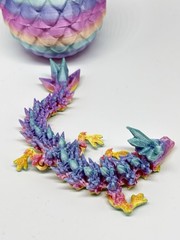 3D Printed Rainbow Dragon With Egg
