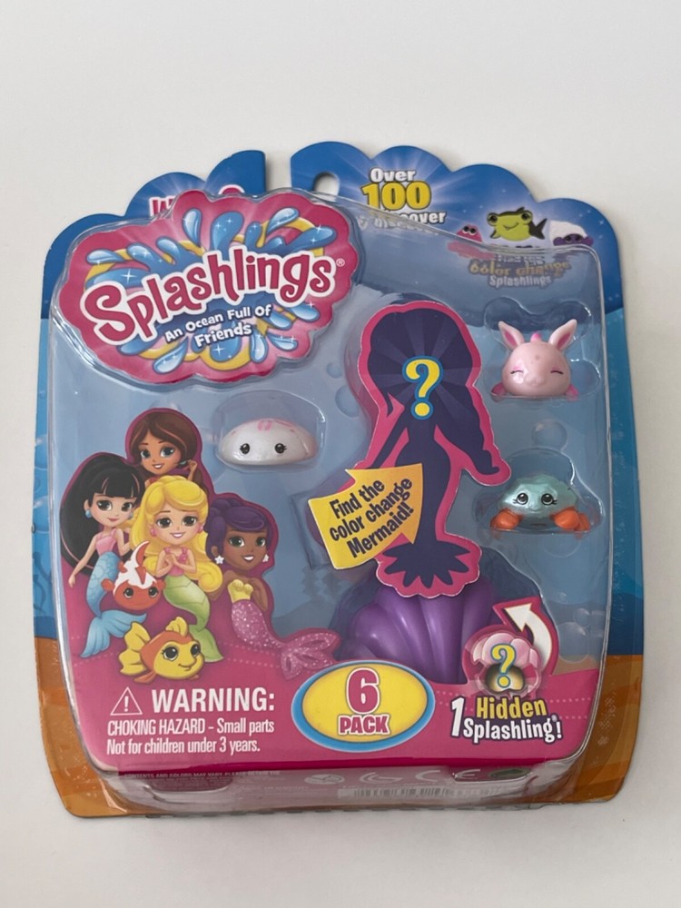 New Splashlings Original Wave 2 6 Pack Figures Color Change Series Pink Bunny