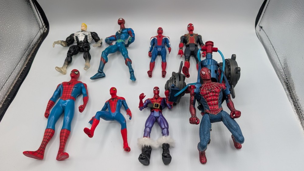 Spider-Man Random Figure Bundle Of 8 Action Figures Various Years, Styles, Sizes