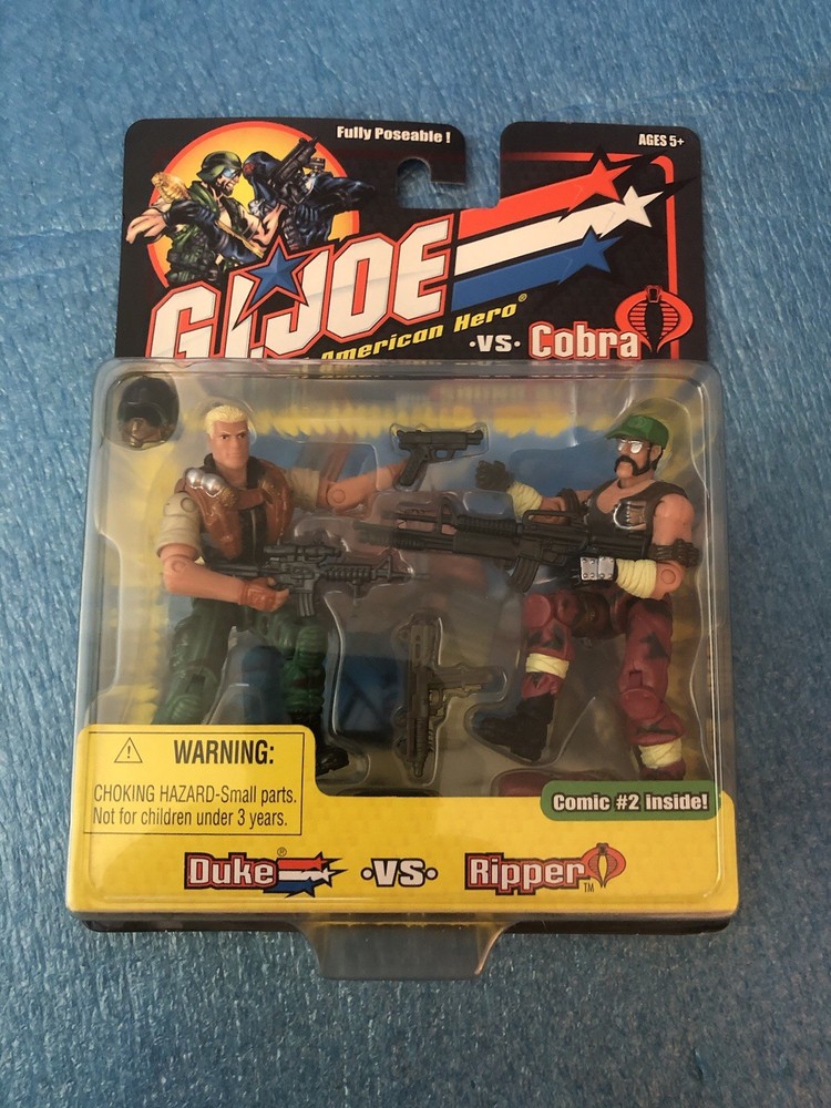 G.I.Joe vs Cobra: Duke Vs Ripper Comic #2 Sound Attack Hasbro 2002 2 Pack