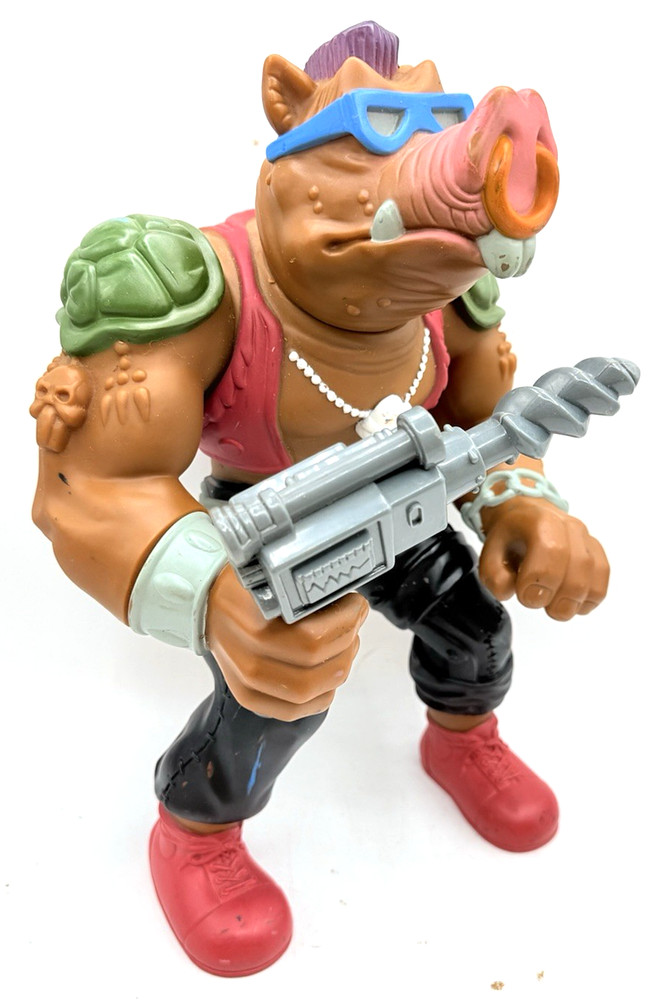 Vtg 1990 TMNT Teenage Mutant Ninja Turtles BEBOP Large 13.5″ Action Figure + Gun