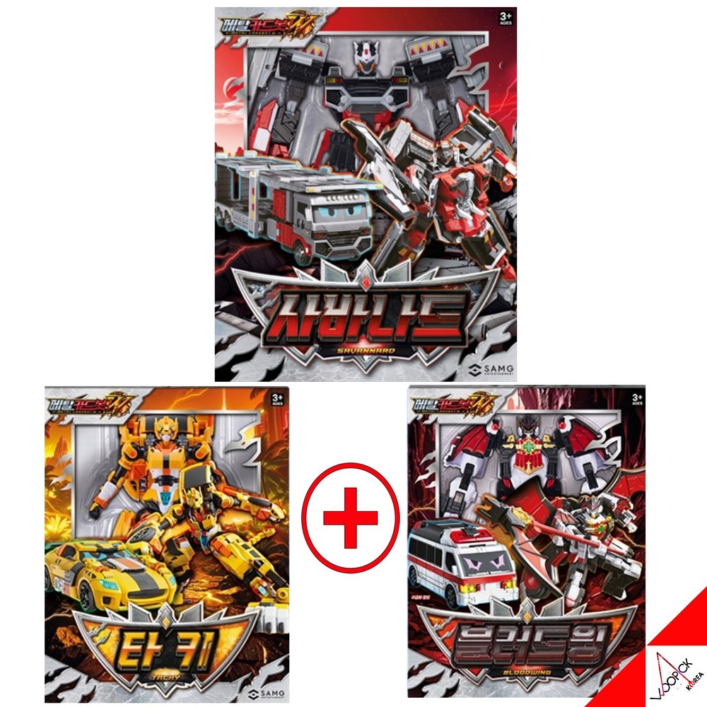 Metal Cardbot W Season3 SAVANNARD+ BLOODWING+ TACHY Set 3-Type Transformer Robot
