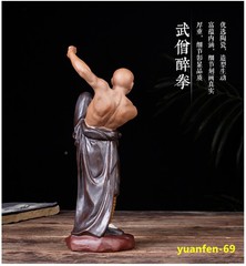 Shaolin Monk Chinese Kung Fu MARTIAL ARTS Figurines Statue Model Ceramics Gift