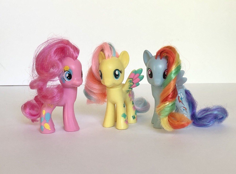 My Little Pony G4 Brushable Lot Cutie Mark Magic Pinkie Rainbow Power Fluttershy