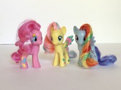 My Little Pony G4 Brushable Lot Cutie Mark Magic Pinkie Rainbow Power Fluttershy