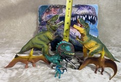 Dinosaurs Bundle 6 Figures Toys and a Pillow 1 Dinosaur With Sound