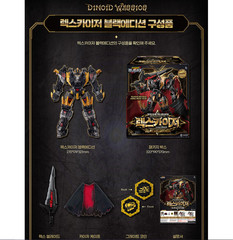 Miniforce Dino Emperor EX and Rex Kaiser Black Edition Transformer Robot 2Set