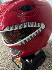 Hasbro Power Rangers Red Ranger Helmet Signed by Steve Cardenas + 2 others