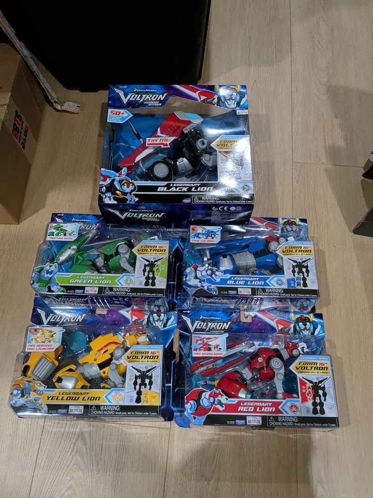 Playmates LEGENDARY VOLTRON ’84” 16″ set 2017 Black Red Blue Green Yellow Lion