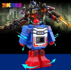 Transformers Transforming Robot Deform Blue Sport Watch Kids Birthday Gift