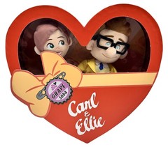 Disney Carl & Ellie Plush Doll Set Pixar Up Valentine’s Day Heart Box 12in New