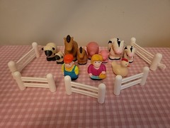Battat Big Red Barn Farmer Farm Animals Fence Toddler Toy Lot