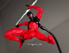 MESS TOYS Symbiote Spider-Man Red Suit 1/12 Action Figure Toys Collectible Model