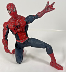 Marvel Spider‑Man 12″ Action Figure 2004 Red Black Fully Jointed Movie Toy VTG
