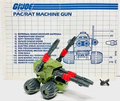 GI Joe 1983 PAC RAT Machine Gun Complete Remote Blueprints Vintage Hasbro ARAH