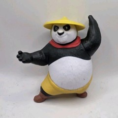 dreamworks kung fu panda po action figure yellow hat red scarf plastic