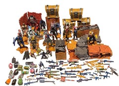 Fortnite Huge Lot Of Loose Figures Raptor Jonesy Parzival etc Weapons Chests SEE