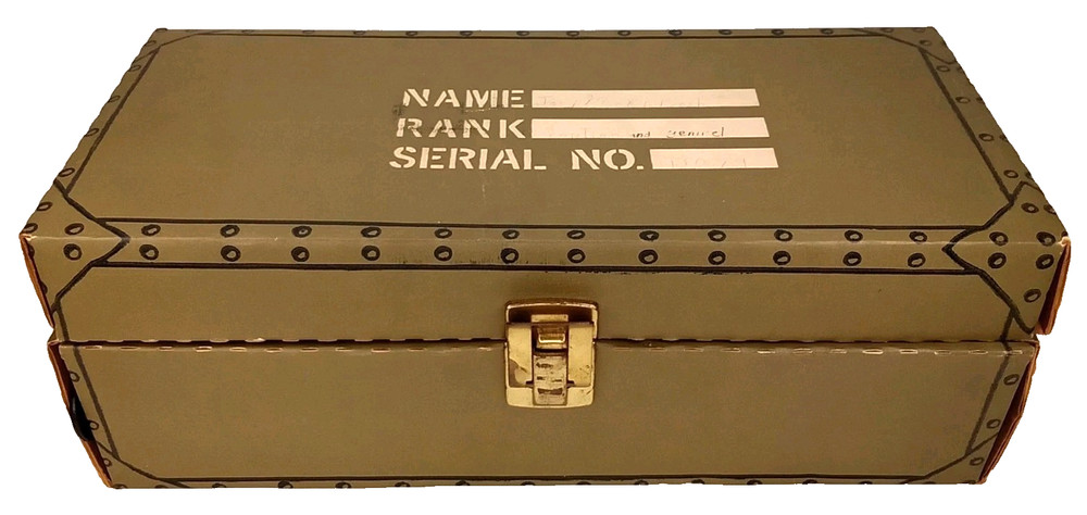 Vintage 1966 Hasbro G.I. Joe Cardboard Foot Locker Name Rank Serial Number Field