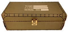 Vintage 1966 Hasbro G.I. Joe Cardboard Foot Locker Name Rank Serial Number Field