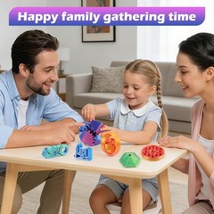 Multicolor 3D Printed Transforming Toys – 6-Piece Desktop Set for Kids & Adults