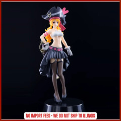 19.5CM Anime One Piece Nami Black Clothes Action Figure ONE PIECE FILM No Box