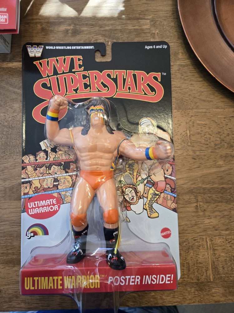 (CHASE) WWE LJN MATTEL SUPERSTARS ULTIMATE WARRIOR 8″ ACTION FIGURE BLACK CARD