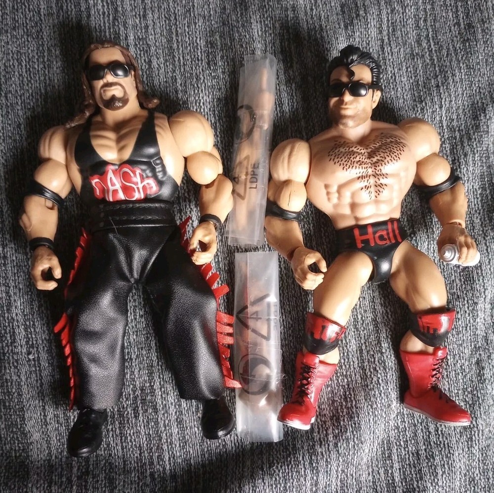 Mattel WWE SUPERSTARS Figure Lot Scott Hall & Kevin Nash nWo MOTU Outsiders 5.5″