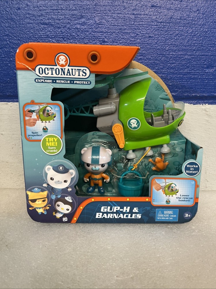 Octonauts Gup-H With Captain Barnacles Green Helicopter & Frog New Sealed