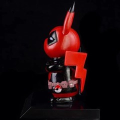 Deadpool Pikachu Figure Collectible Toy | Cute Marvel Parody Action Figure | Des
