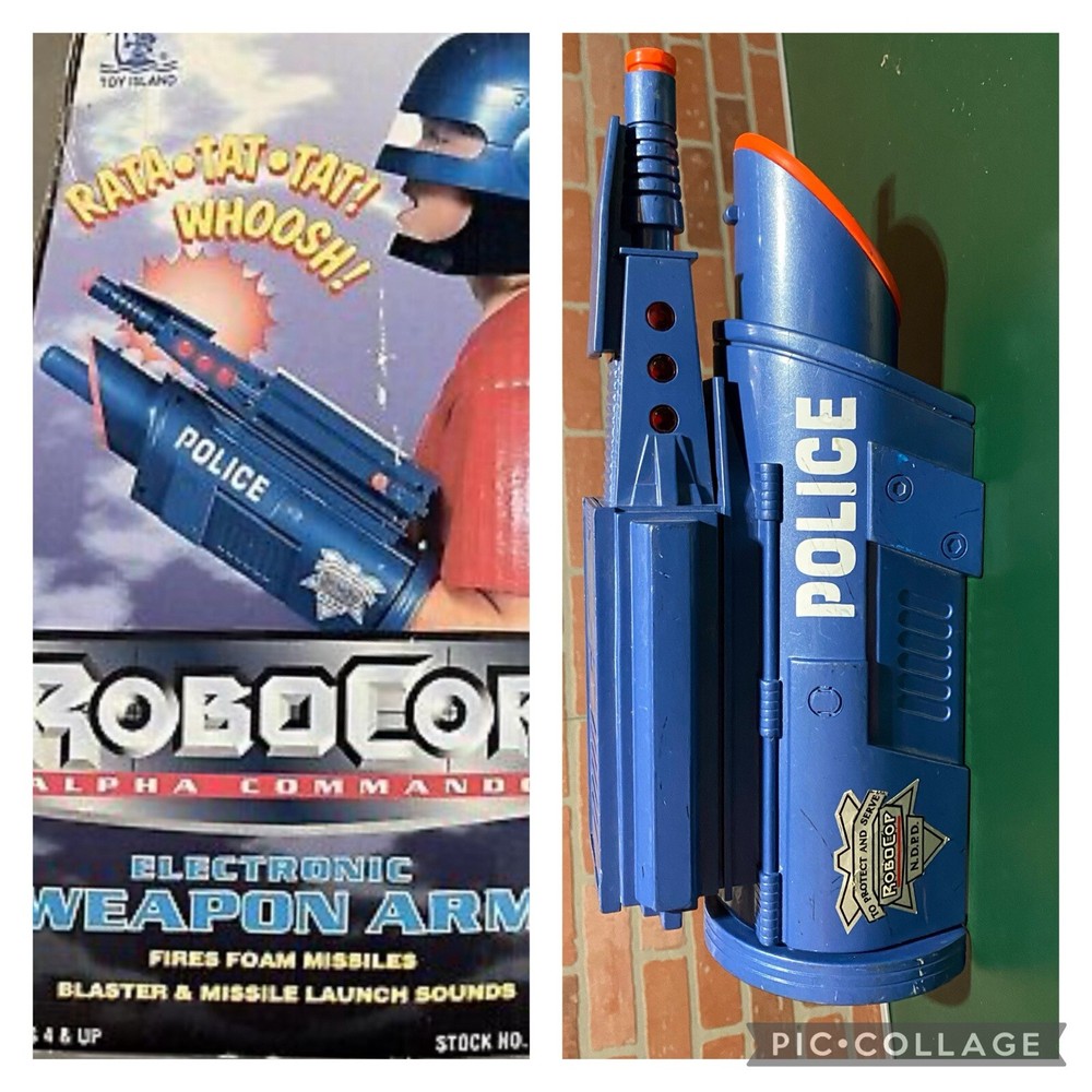 Working! ROBOCOP Alpha Commando Electronic Weapon Arm – RARE- Watch Video!!!