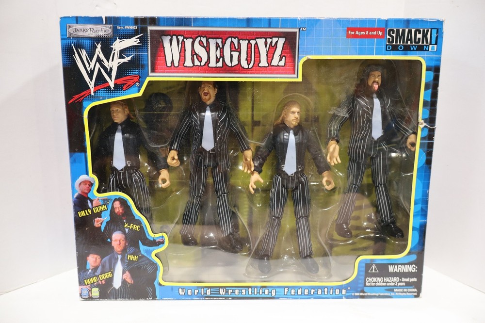 WWF Smack Down Wiseguyz Billy Gunn X-PAC Triple H Road Dogg Figures DAMAGED BOX