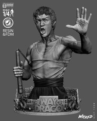 Bruce Lee Bust | 3D Printed Wicked | Unpainted | Fan Made| 1:6 Scale