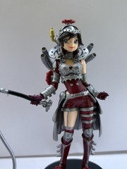 Female Warrior Action Figure Red & Silver Plastic w/ Whip & Display Stand