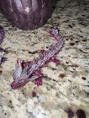 Crystalynx Dragons Twin Dragons Silver & Purple Egg #43