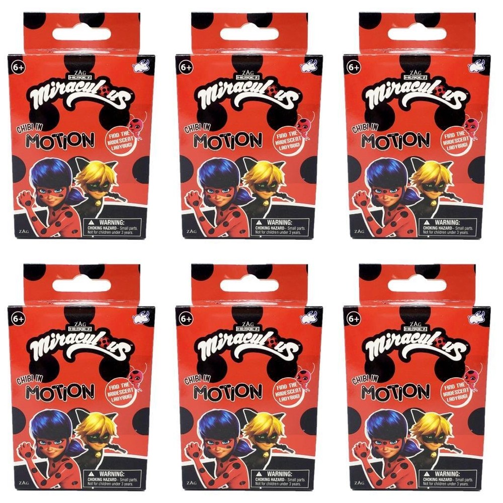 Miraculous Ladybug Chibi In Motion Clip-On Danglers Lot of 6 NEW Blind Boxes