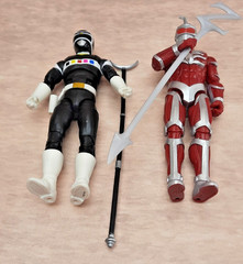Power Rangers Action Figure Lot In Space Black Ranger Red Silver Ranger Weapons