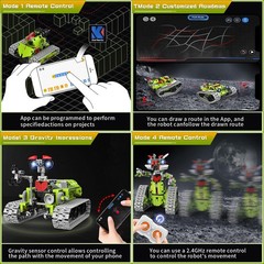 VOPOGLNE 5 in 1 STEM Robot Building Kit, APP & Remote Control Robotics Building