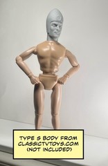 Bullet Man Custom Action Figure Head 1:9 or 1:6 Mego