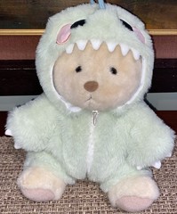 Handmade 12inch Fully Jointed Green Dinosaur Teddy Bear Plush Get A Hug Co. NWOT