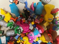 Sesame Street Figures Lot Of 10 Big Bird Elmo Cookie Monster Oscar Random Mix