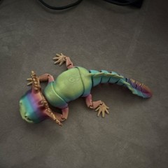 Fully Jointed Multicolor Axolotl Action Figure Plastic Toy