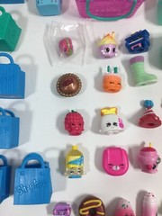 Shopkins Lot of 100 Pieces Moose Children Toy Figures Bags Baskets Crates