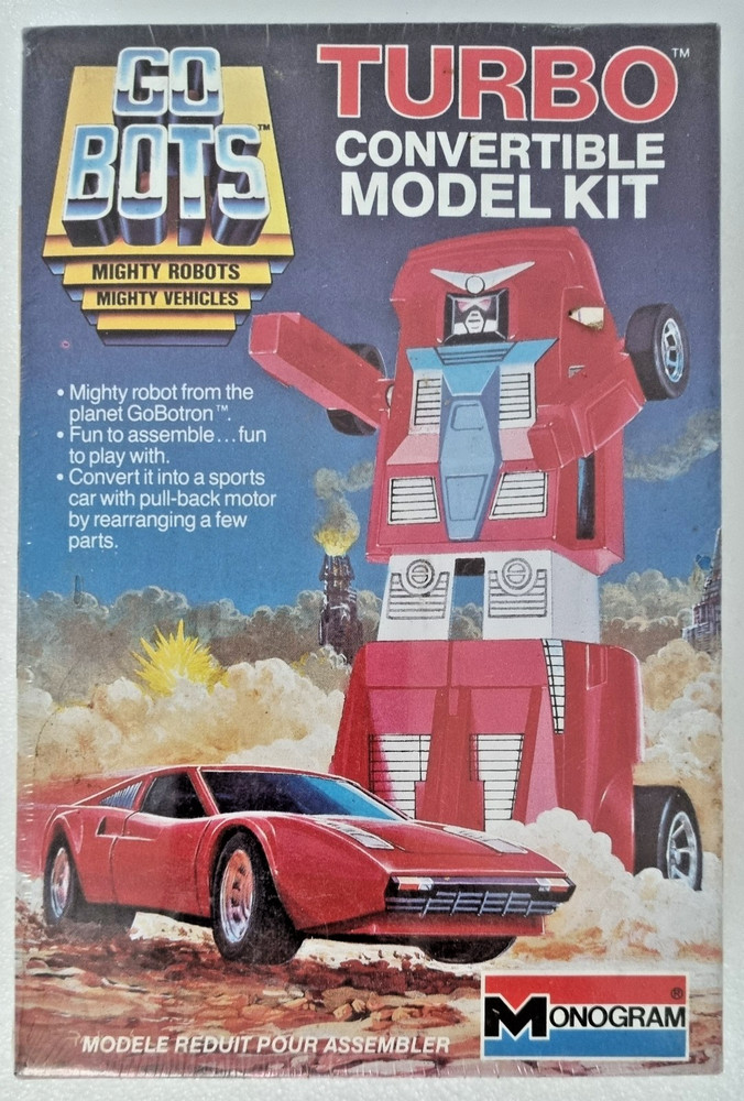 Vtg FERRARI *6069 GO Bots Turbo Convertible Plastic Model Kit 1984 NEW & SEALED