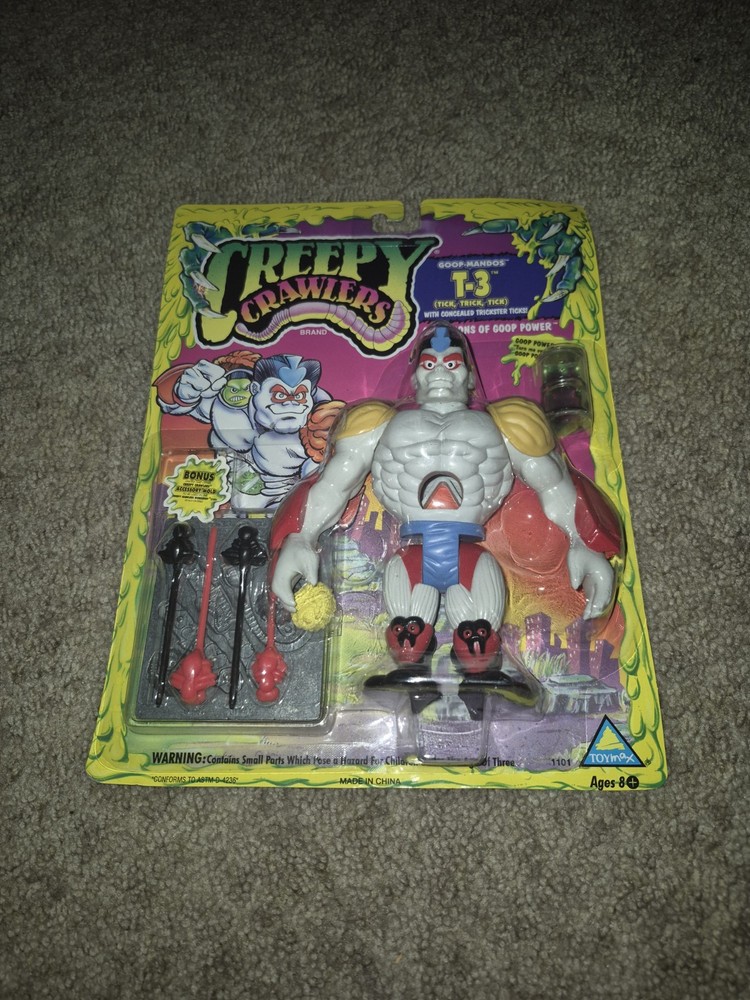 CREEPY CRAWLERS T3 HTF-NISP Goop Mandos CARDED FIGURE+MOLD 1994 Toy Max