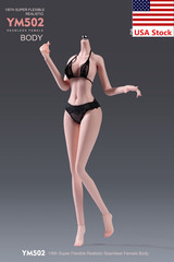YM502 1/6 Female Pale Mid Bust Thin Waist Flexible Body Details 12″Action Figure